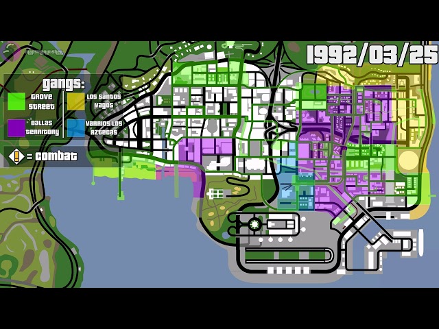 GTA: San Andreas Los Santos Animated Timeline Map