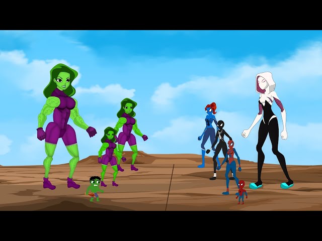 Evolution of She Hulk vs Evolution of She Spider-Man: Who Will Win|SUPER HEROES MOVIE ANIMATION