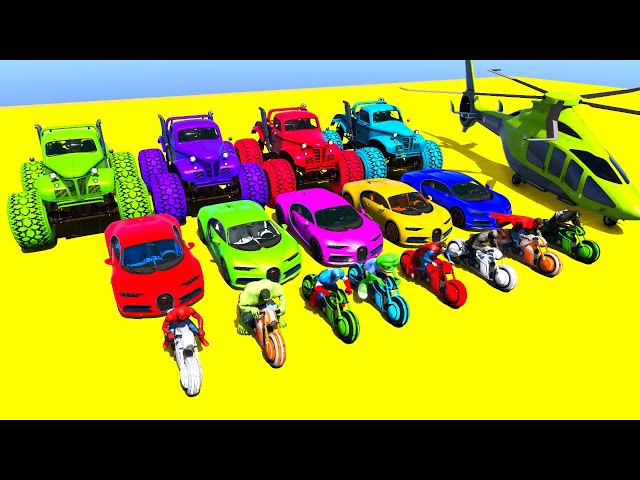 GTA V Epic New Stunt Race For Car Racing Challenge by Super Cars, Boat, Motorcycle and Monster truck