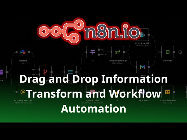 n8n - a fair use code, self hosted info transform & workflow automation tool w/ drag and drop ease.