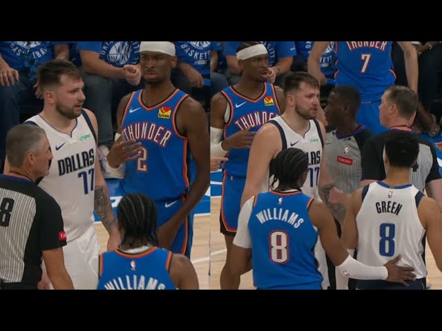 LUKA CAN'T BELIVE SHAI! AFTER ELBOWING MAVS PLAYER! GETS TECH FOUL!