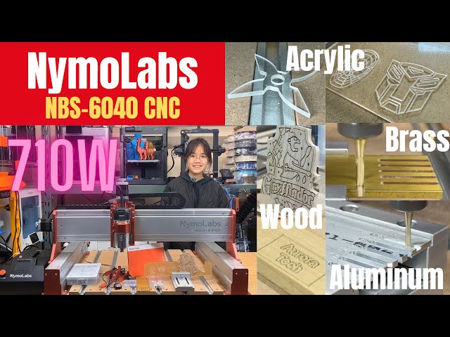 NymoLabs NBS-6040 CNC with 710W custom router, ER11 chuck, 2.8" offline controller touchscreen