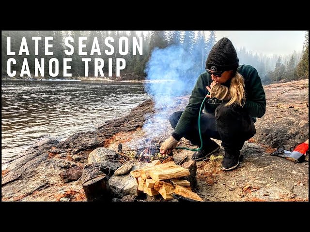 Cold Late Season Canoe Camping Trip | 360 Camera in Whitewater
