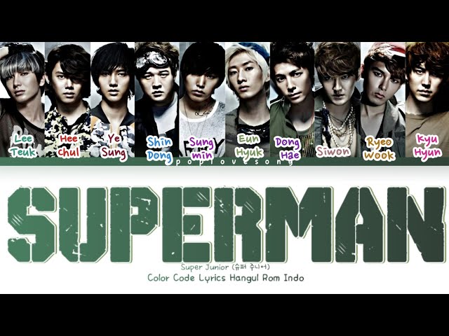 Super Junior (슈퍼 주니어) Superman Color Code Lyrics Hangul Rom INDO TRANS