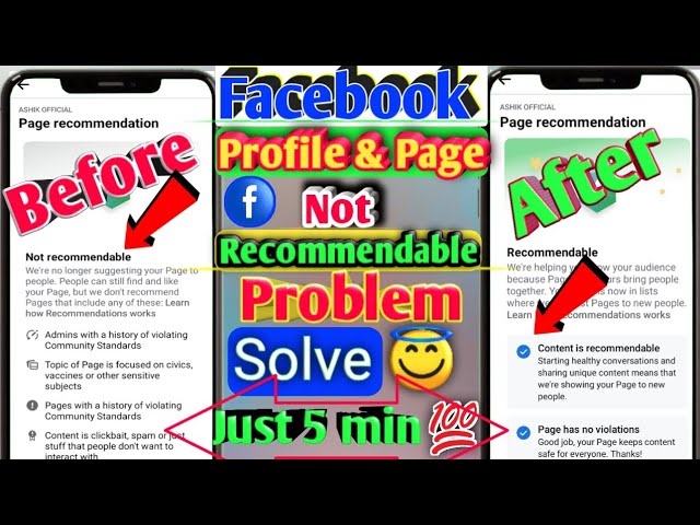 Facebook Profile & Page not recommendable | Page not recommended | Profile not recommendable