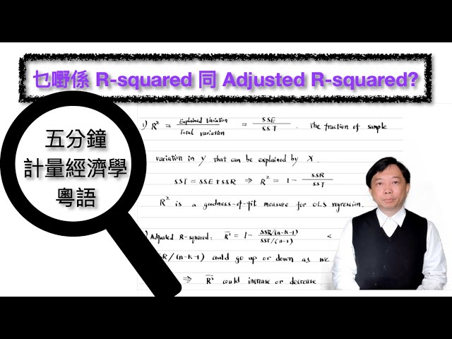 【Cantonese粵語】五分鐘計量經濟學第十一集：乜嘢係R-squared同adjusted R-squared？