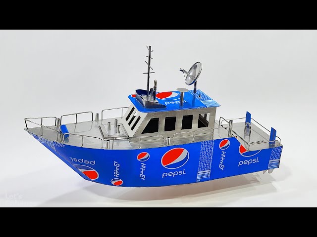 Make An Amazing  Electric Boat With Pepsi Cans and DC motor - DIY BOAT