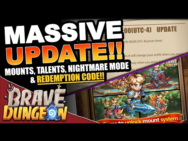 *MASSIVE UPDATE* Mounts, Talents & New Code! - Brave Dungeon