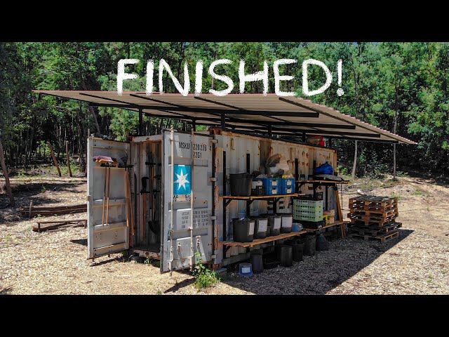 #85 We rebuild this shipping container to store all our bulk food, tools and materials.