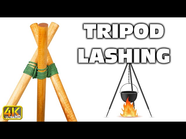 Create a Tripod From Ropes and Poles - Tripod Lashing (4k UHD) #knottying