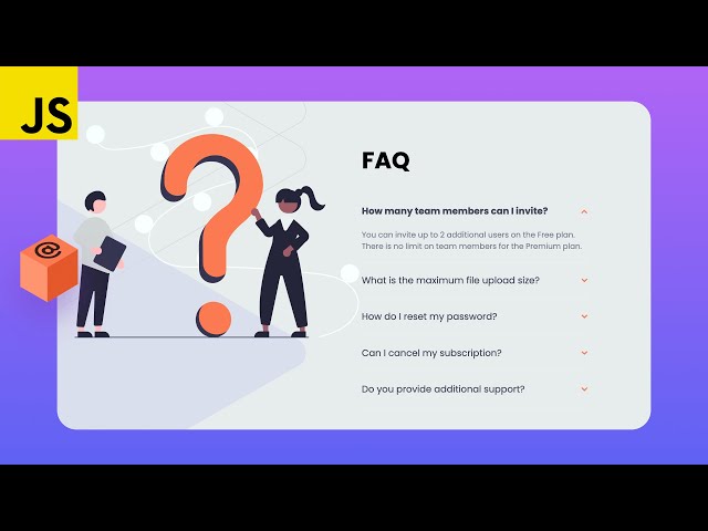 FAQ Accordion Card | HTML CSS JavaScript