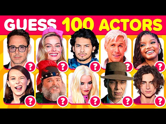 Guess The Actor in 3 Seconds 🎬 | Trivia 100 famous Actors and Actresses - Play Quiz Challenge