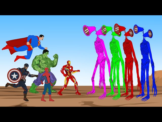 Team Hulk VS Color Team Siren Head [HD] | SUPER HEROES MOVIE ANIMATION