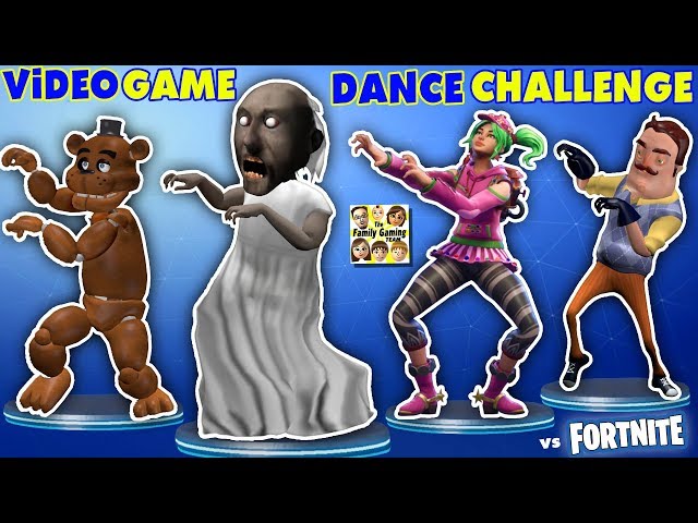 GRANNY vs BENDY vs HELLO NEIGHBOR vs FORTNITE vs FNAF vs ROBLOX! CRAZY VIDEO GAME DANCE CHALLENGE!