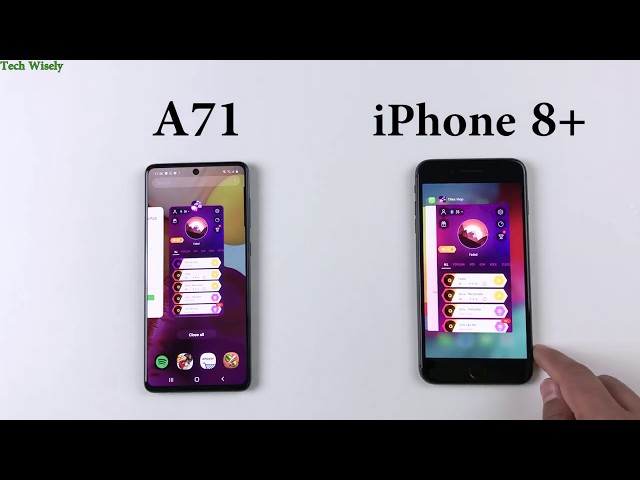 SAMSUNG A71 vs iPhone 8+ | Speed Test Comparison