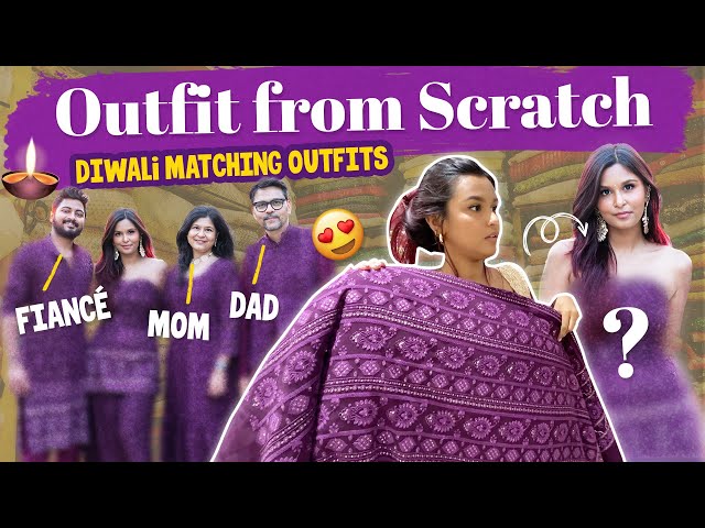 OUTFIT FROM SCRATCH: Family Diwali Outfits💜 #MridulSharma #outfitfromscratch #Diwali