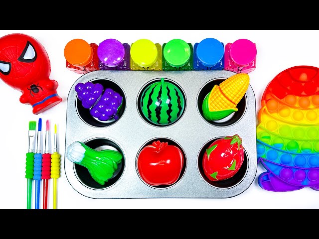 Oddly Satisfying Video | How To Made 6 Fruit Slimes PlayDoh AND Rainbow Lollipop Candy Cutting ASMR
