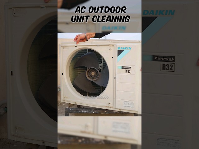 How to Service Outdoor Unit of Split AC #acservice #airconcleaning #accleaning #HVAC #daikin #shorts