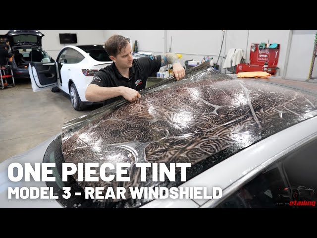 Tinting a TESLA Model 3 Rear Windshield In One Piece - 3M Crystalline Tint