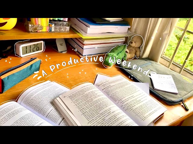 A Productive Weekend vlog 🌱 | Cleaning and Organising my desk ✨| Study Vlog 📚