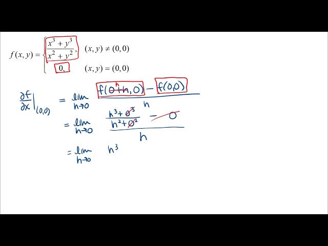 A Piecewise Function and Partial Derivative Example