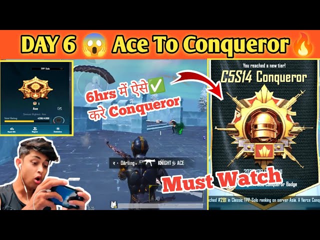 Day 6 🥵 Ace To Conqueror Best Strategy 😍| Conqueror rank push tips and tricks✅