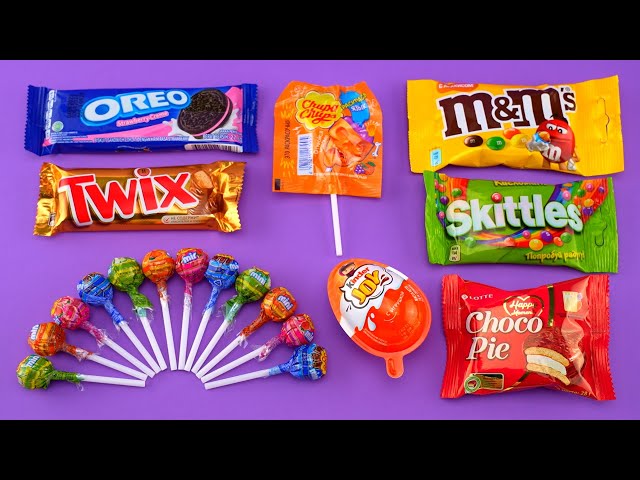 Satisfying video Asmr Sweets Lollipops Candy and Chocolate Cookies, Candies Unboxing video🌈