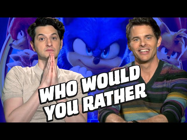 SONIC 2 Cast Plays WHO WOULD YOU RATHER: Sonic, Tails, or Knuckles?