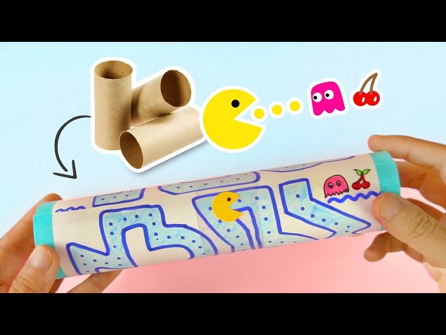 CRAFT AND FUN - How to Make Amazing PACMAN Game from Toilet Paper Roll - Toilet Paper Roll Craft