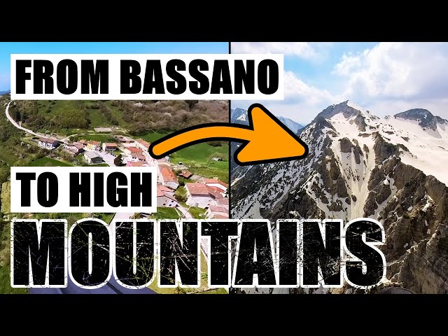 Flying from Bassano to the high mountains on a paraglider