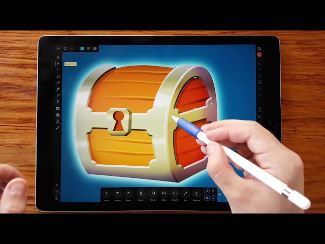 TREASURE CHEST 2D GAME Vector ART using Affinity Design IPAD Pro
