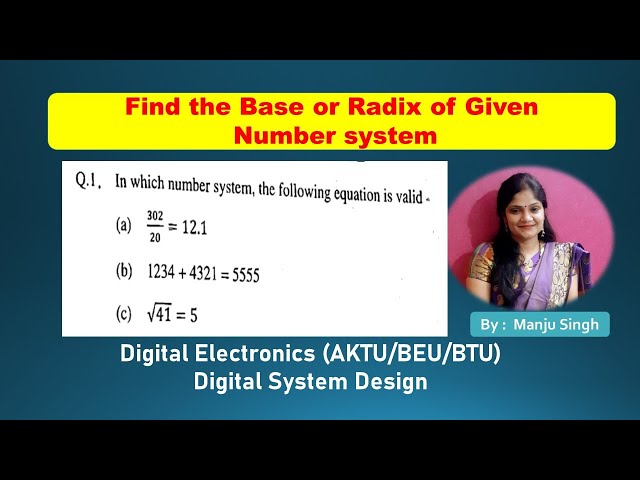 Find Out Base and radix in digital electronics | Find  number system for valid equations in DE