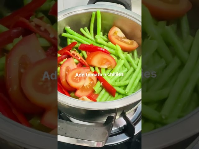 Best easy stir fry french beans with garlic & oyster sauce easy cooking #shorts