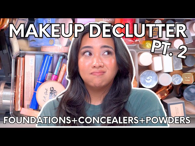 HUGE MAKEUP COLLECTION DECLUTTER PT. 2 | FOUNDATIONS, CONCEALERS AND POWDERS
