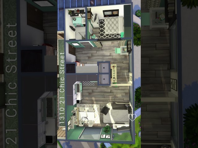 1310 21 Chic Street Apartment - 5 floorplans 🌆 #shorts #sims4 #thesims4