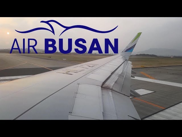 Air Busan A321-231 Sunset Takeoff from Busan Gimhae International Airport