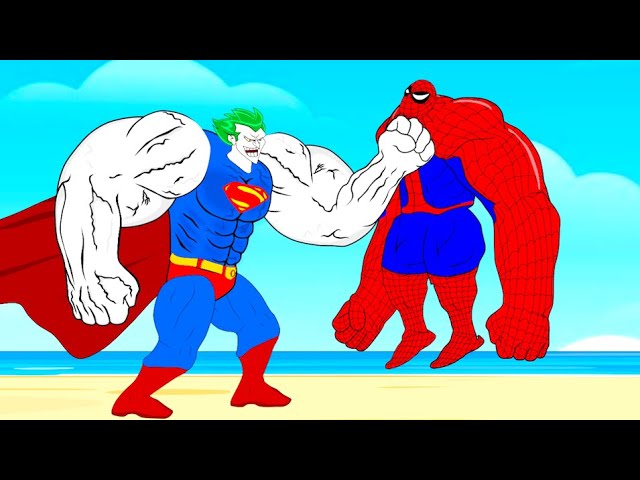 Evolution of SUPER-JOKER Vs HULK, SPIDER-MAN And BATMAN : Who Is The King Of Super Heroes ?