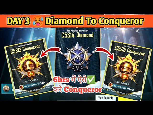 Day 3 🥵 Platinum To Conqueror Best Strategy 😍| Conqueror rank push tips and tricks✅
