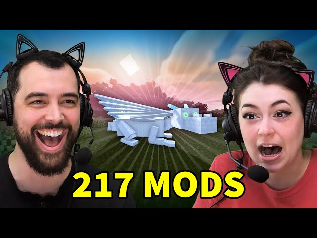 Husband & Wife try Minecraft with 217 Mods!