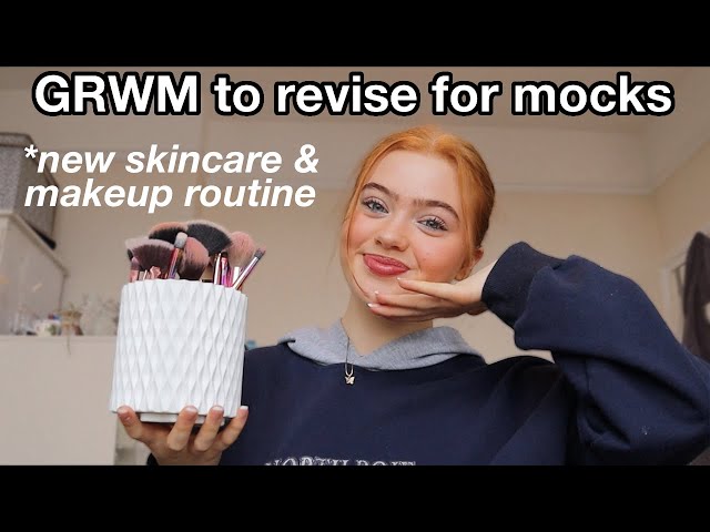 GRWM to revise for GCSE mocks *new skincare & makeup routine | Ruby Rose UK