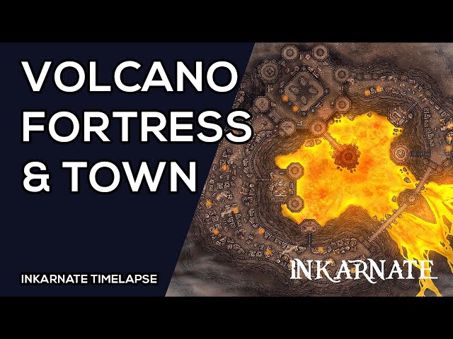 Volcano Fortress & Town | Inkarnate Timelapse