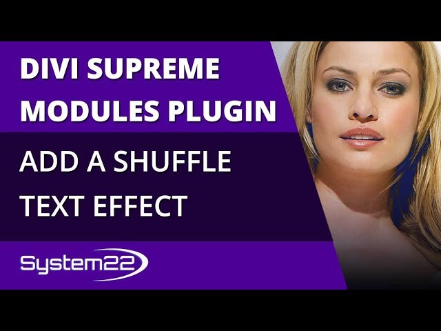 Divi Theme Supreme Modules Plugin Add A Shuffle Text Effect