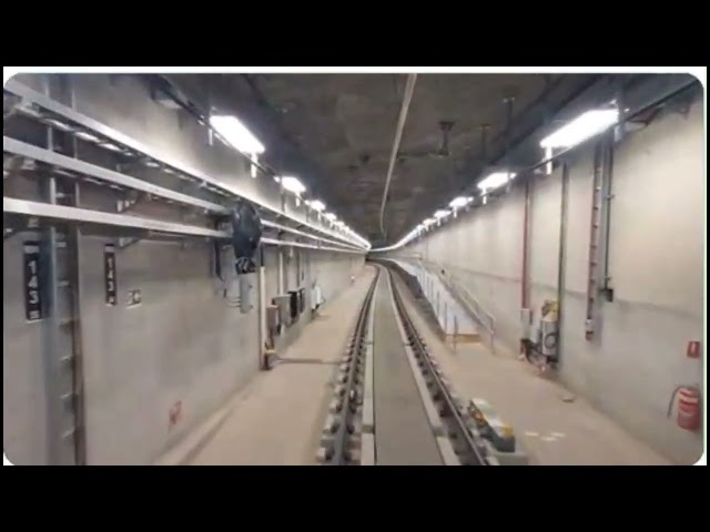 First train in tunnel