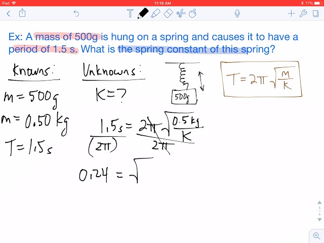 How to solve for the Spring Constant of a Mass on a Spring (Medium)