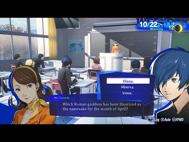 22nd October Question: Which Roman goddess is the namesake for the month of April | Persona 3 Reload