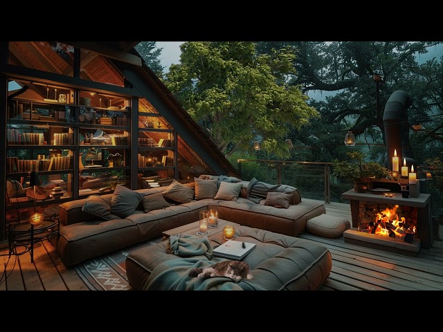 Warm, Quiet Outdoor Attic Space | Gentle, Soothing Jazz Music Helps Rest and Concentrate