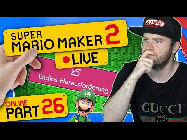 🔴 SUPER MARIO MAKER 2 ONLINE 👷 #26: Endlos-Herausforderung (Luigi) | Schwer