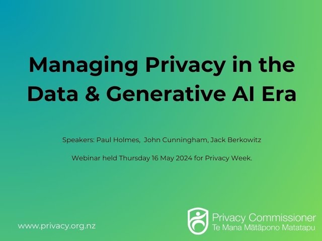 Managing Privacy in the Data & Generative AI Era