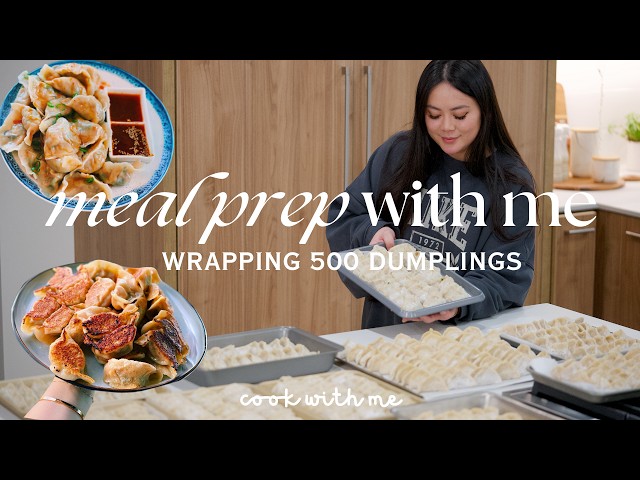 wrapping 600 dumplings and potstickers in my new house (meal prep with me)