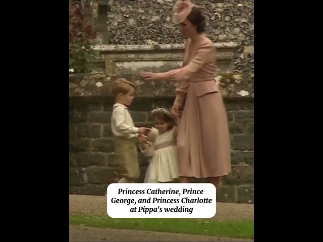 Princess Catherine, Prince George, and Princess Charlotte at Pippa's wedding
